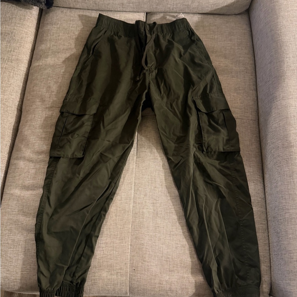 Zara Dark Olive Cargo Jogger Pants